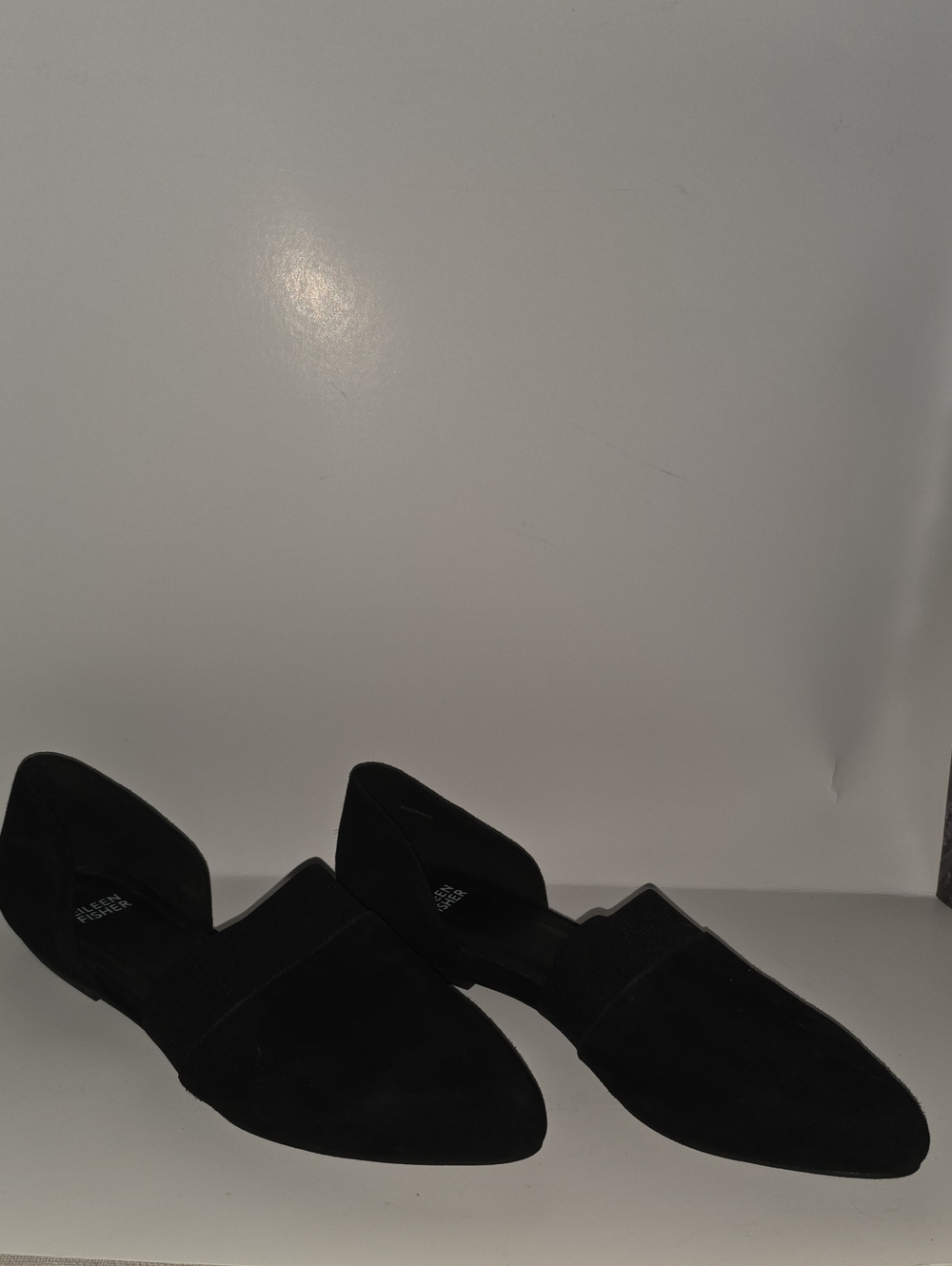 NWOB EILEEN FISHER SZ 9 Flute Black D'ORSAY Suede Women's Pointed Toe Flats